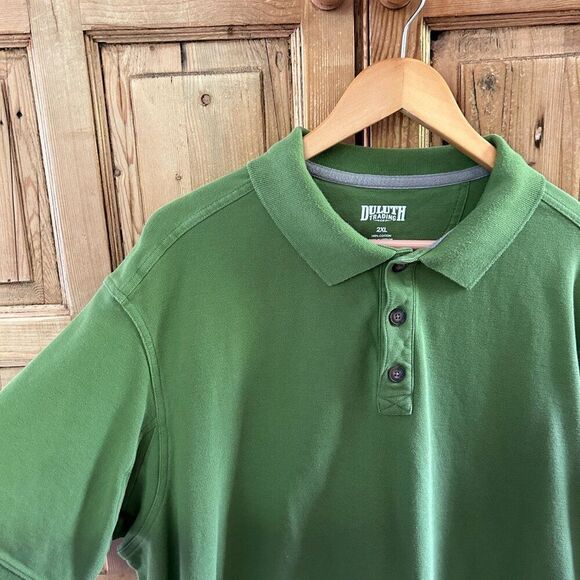 Men's Duluth Trading Company 2XL Green Polo Shirt Short Sleeve Collared Casual - Picture 2 of 5